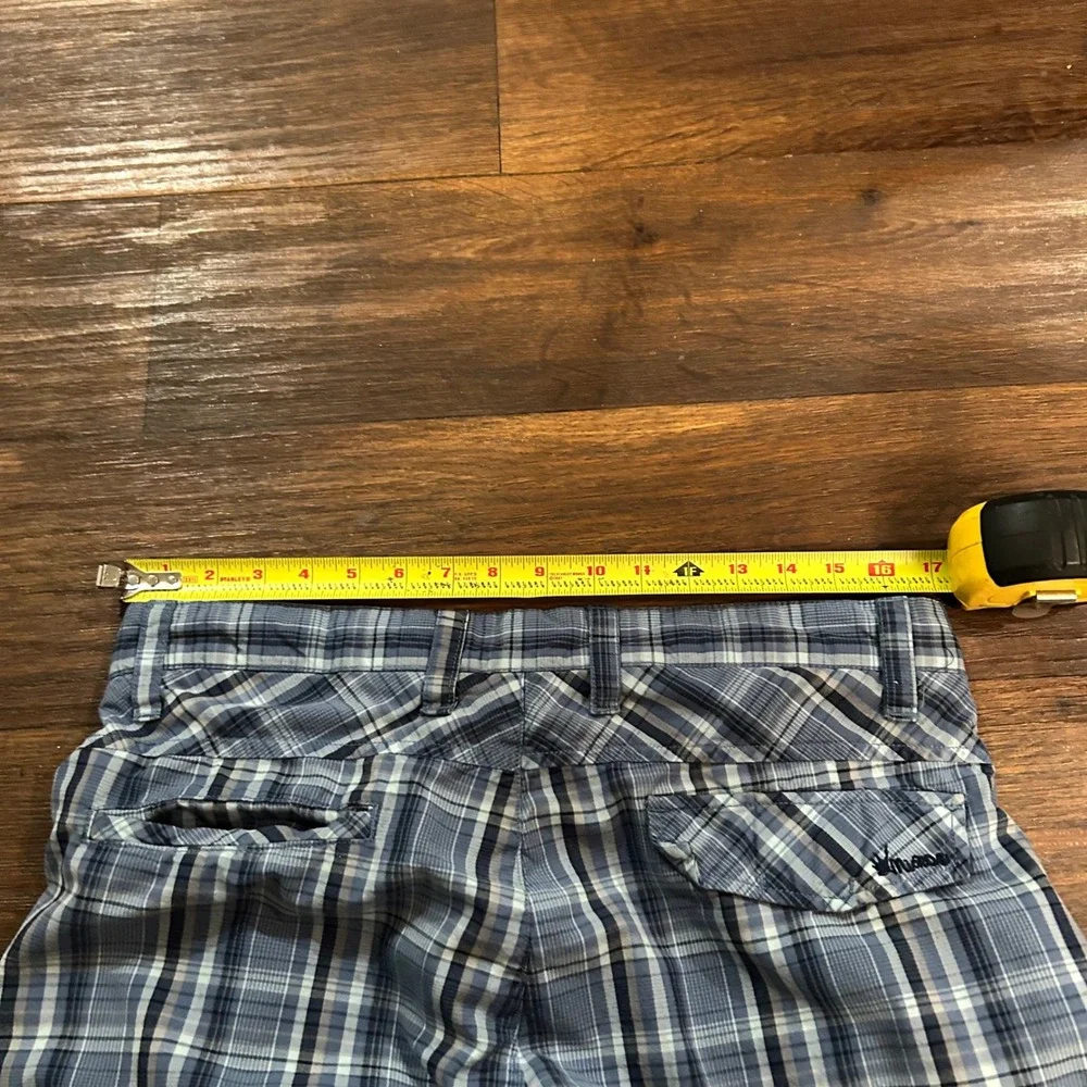 Matix Plaid Skater Shorts Blue Grey Y2K‎ 90s Baggy Size 34